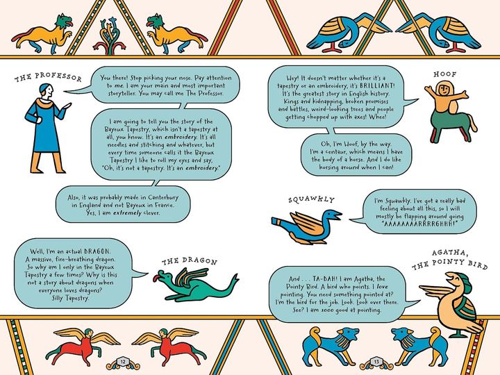 A page from the book introducing characters to guide you through, including 'The Professor', 'The Dragon', 'Squawky' and 'Agatha the Pointy Bird'.